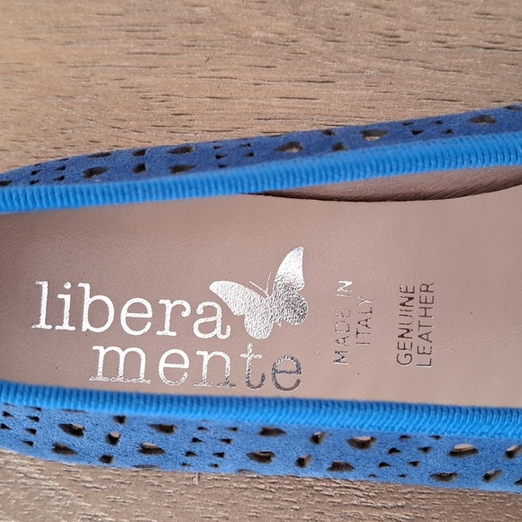Libera Mente Genuine Leather Blue Suede Ballet Flats - Size: EU 39 (US 8.5) - Picture 10 of 10